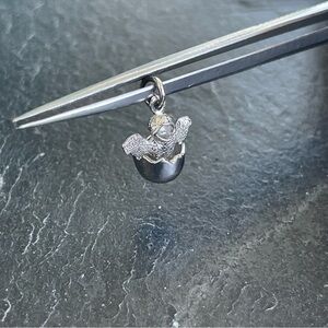 Sterling Silver 925 Easter 🐣 Chick 🐥 in Egg  Necklace Charm